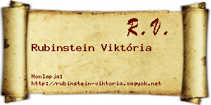 Rubinstein Viktória névjegykártya
